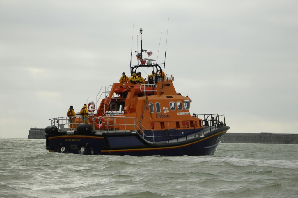 a lifeboat at sea